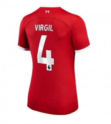 Liverpool Virgil van Dijk #4 Koszulka Podstawowych Kobiety 2023-24 Krótki Rękaw